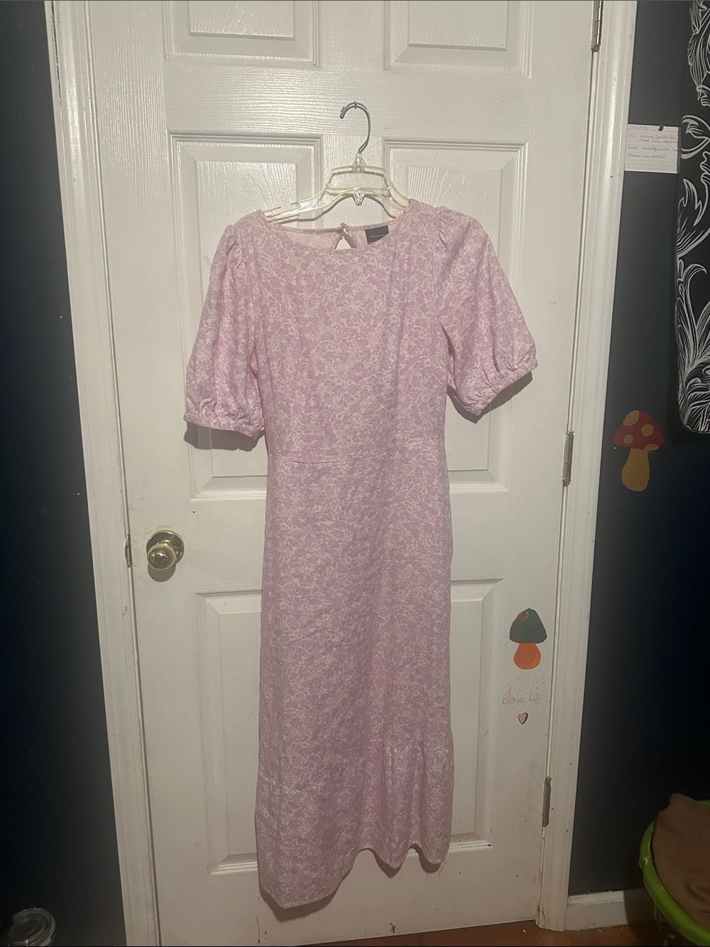 Who What Wear Lilac Floral Semi Open Back Dress